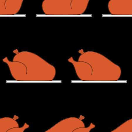 Seamless  pattern with roast turkey. Vector illustrationのイラスト素材