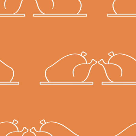 Seamless  pattern with roast turkey. Vector illustrationのイラスト素材