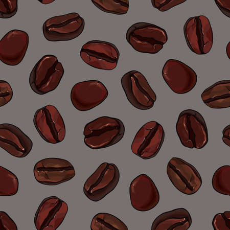 dark coffee beans seamless background
