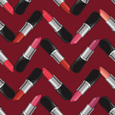 Seamless pattern with lipsticks.  Vector illustration. Useful for invitations.のイラスト素材