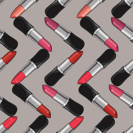 Seamless pattern with lipsticks.  Vector illustration. Useful for invitations.のイラスト素材