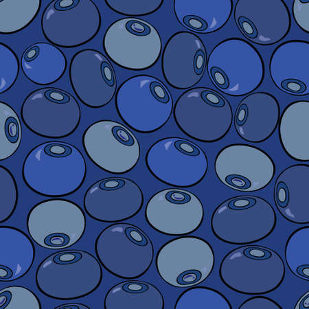 Vector seamless  pattern with  black currants and blueberriesのイラスト素材