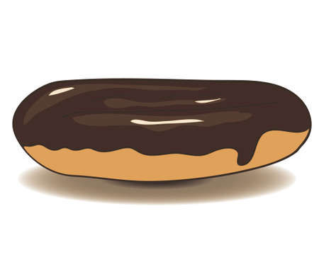 delicious eclair icon with chocolate. vector illustration