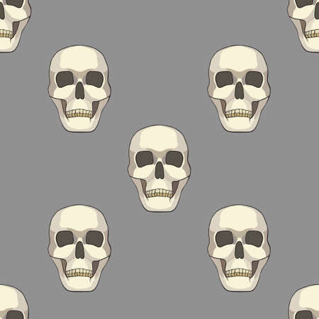seamless pattern with white skullsの写真素材