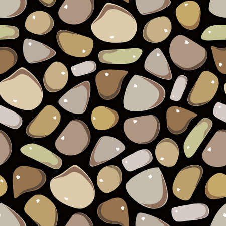 Seamless Pattern - Pebble cobblestone colorful vector patternのイラスト素材