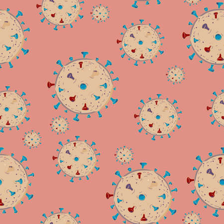 Coronavirus quarantine vector background with covid-19 virus.のイラスト素材