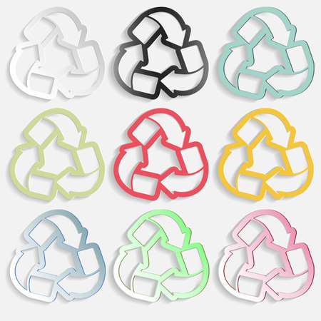 paper arrows in a circle 3d icons or for printingのイラスト素材