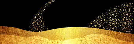 golden sand and wave banner background for christmas and new yearの写真素材