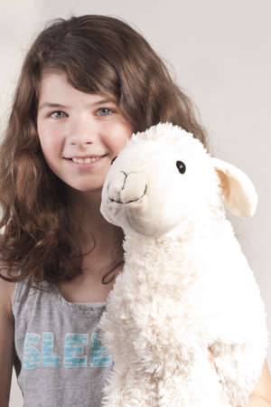 Girl with fur sheep