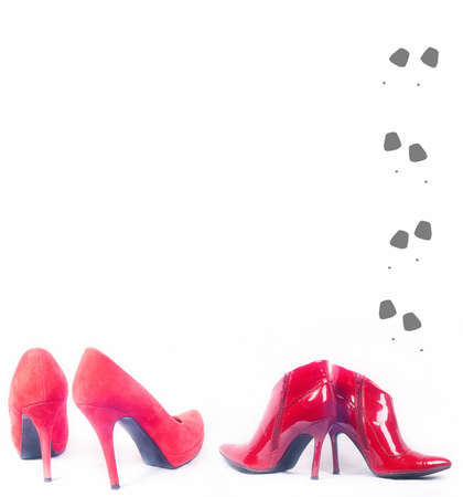Two pair of red shoesの写真素材