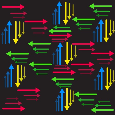 In drawing arrows of different colours and a different direction are represented.のイラスト素材