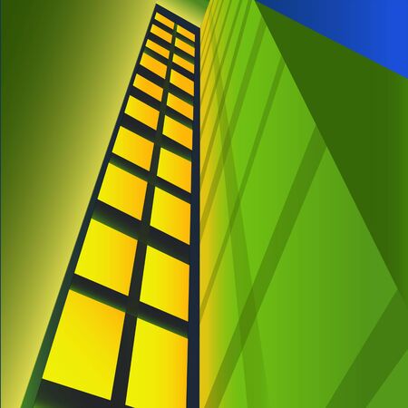 In drawing the house of green color is representedのイラスト素材