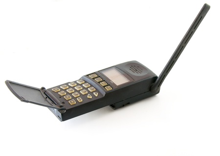  old mobile phone on white background