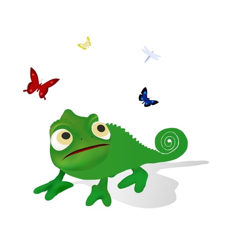 green chameleon のイラスト素材