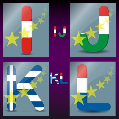 Colored alphabet のイラスト素材