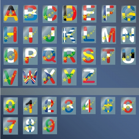 Colored letters and numbersのイラスト素材