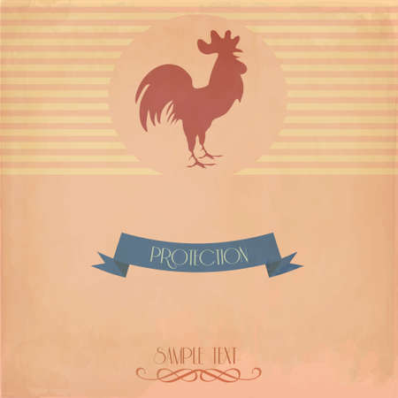 Vintage card with the cock  のイラスト素材