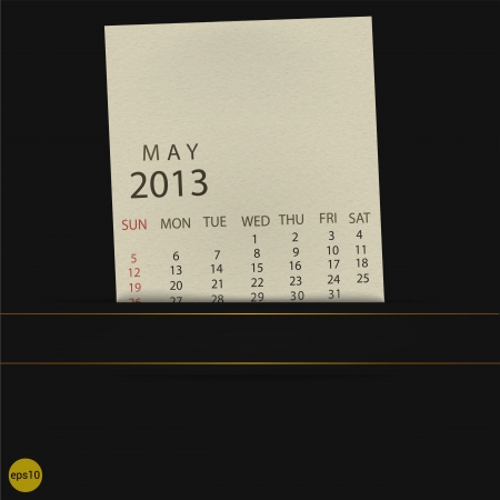 May 2013 Calendar paperのイラスト素材