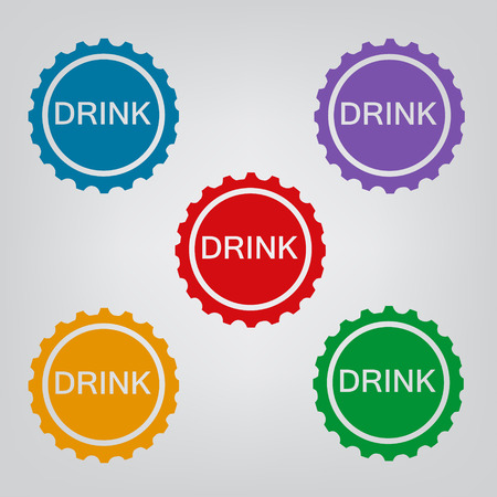 bottle cap icon setのイラスト素材