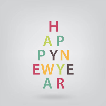 Icon design EPS 10.Lettering \"Happy New Year\".のイラスト素材
