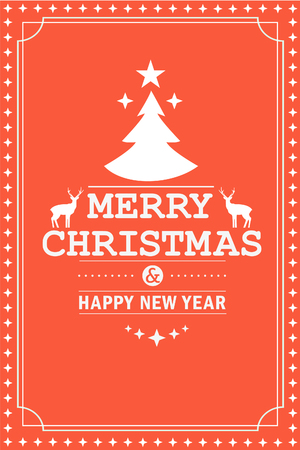 Christmas party invitation retro typography and design decoration. Christmas holidays flyer or poster design. Vector illustrationのイラスト素材