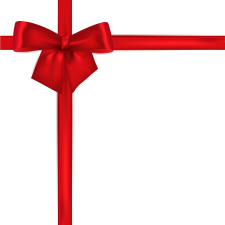 ribbon with bow on a white background. Vector illustration.のイラスト素材
