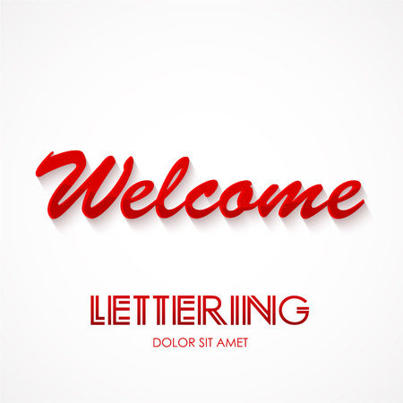 Welcome typography, graphics. Lettering.のイラスト素材