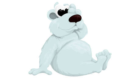 Cute Polar Bear cartoon. Fun zoo. Illustration of cute Polar Bearのイラスト素材