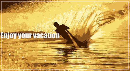 vintage surf-insignia. Beautiful vacation on the water