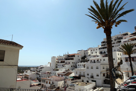 White houses in the seaside town of Salobrenya in April 13, 2014, Spain.のeditorial素材