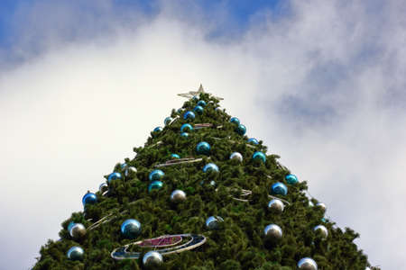 Big christmas tree, pyramid viewの写真素材