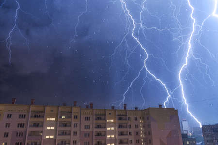 lightning struck the house at night.
