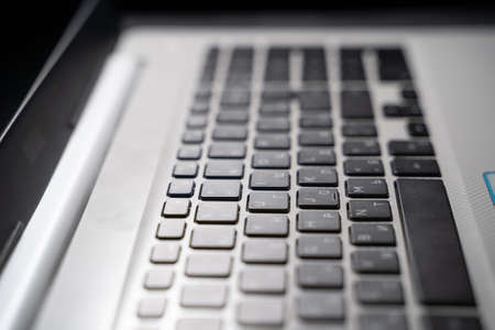 Close up of keyboard of a modern laptopの写真素材