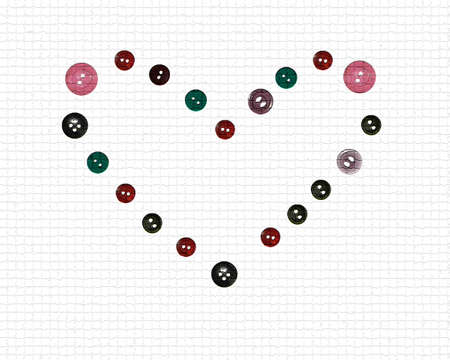 The image of textural heart from buttons, an illustration for studioの写真素材