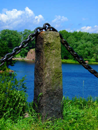 Photo of a stone protection on coast.の写真素材