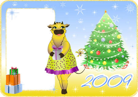 Beauty christmas card, symbol of a 2009 year.の写真素材