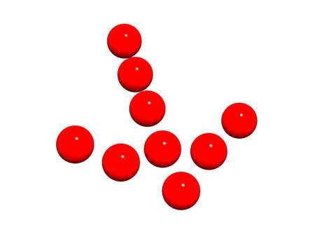 Arrow the index laid out from red spheres.の写真素材