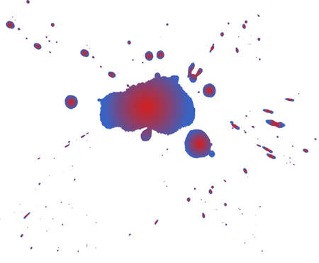 Photo of the sprayed colored blots on a white background.の写真素材