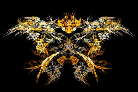 Abstract multi-coloured figure, basis for a tattoo on a black.の写真素材