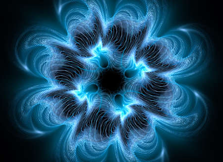 Abstract flower in flash on a black background.の写真素材