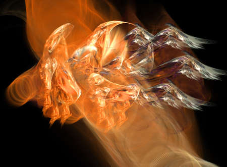 Abstract background from moving fires on black.の写真素材
