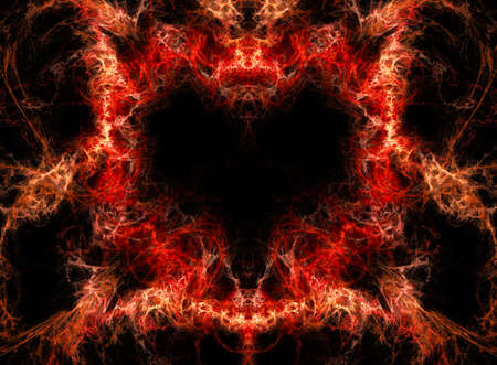 Abstract background from moving fires on black.の写真素材