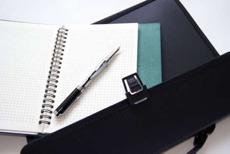 Ballpoint on a notebook.の写真素材