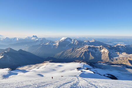 View from the top of the mountain down below
