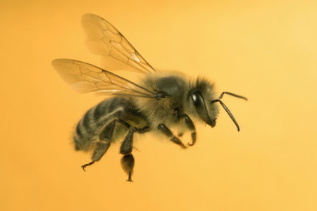 a bee flying in the airの素材