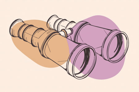 a pair of binoculars with the words binocularsの素材