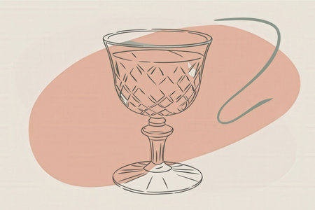 a wine glass with a stem on itの素材