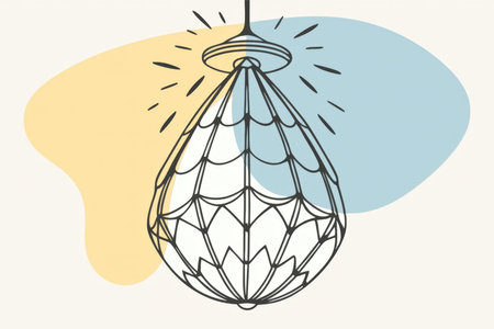 a drawing of a light bulb with a light coming outの素材