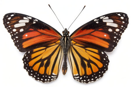 Beautiful butterfly isolated on white background. Clipping path included.の素材