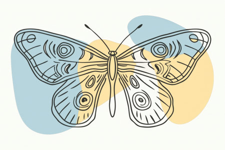 Butterfly. Hand drawn vector illustration in doodle style.の素材